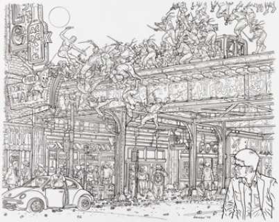 Geof Darrow - Daredevil #500 Pin-Up Original Art (Marvel, 2009)....