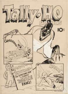 John Giunta And Frank Frazetta (Attributed) | Tally-Ho Comics (nn) Cover Original Art (Baily Publishing Company, 194... | Heritage