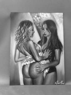 Barbeni | BarBeni - Original oil color painting-lesbian art-you & me (lV)-size: 33*25*1 cm | Catawiki