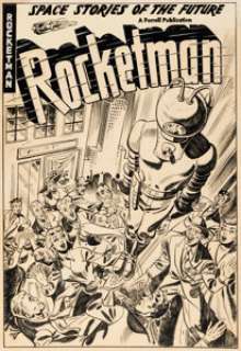 Iger Studio Rocketman #1 Cover Original Art (Farrell, 1952). | Heritage