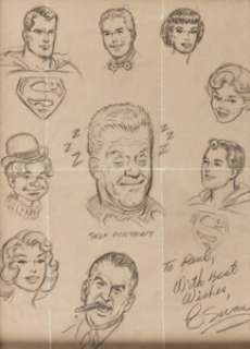 Curt Swan - Self-Portrait and Superman Family Illustration Original Art (circa 1965). | Heritage