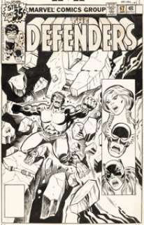 Herb Trimpe and Joe Rubinstein (attributed) The Defenders #68 Cover Original Art (Marvel, 1979).