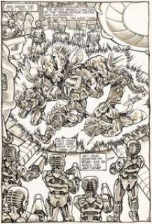 Kevin Eastman and Peter Laird Teenage Mutant Ninja Turtles #7 Splash Page 5 Original Art (Mirage, 1986).