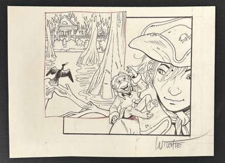 Vicomte, Laurent | Vicomte, Laurent - Dessin original - Balade au bout du monde | Catawiki