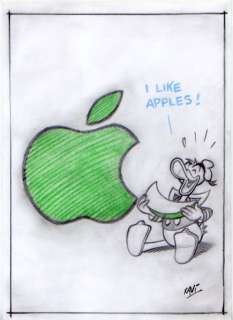 Xavi (Xavier Vives Mateu) | Donald Duck - Donald: "I Like Apples!" - Signed Original Artwork by Xavi - (2023) | Catawiki
