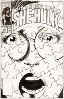 John Byrne The Sensational She-Hulk #46 Cover Original Art (Marvel, 1992).