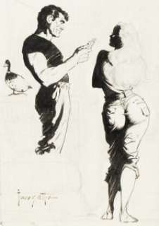 Frank Frazetta Shock Illustrated #4 "Came the Dawn" Unpublished Illustration Original Art (EC, c. 1954). | Heritage