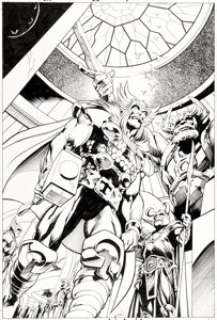 Alan Davis and Robin Riggs Thor #58 Splash Page 7 Original Art (Marvel, 1998).