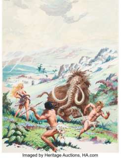 Roy G. Krenkel Tanar of Pellucidar Paperback Cover Painting Original Art (Ace Books, 1962). | Heritage