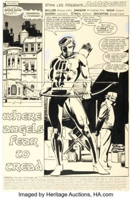 Frank Miller and Klaus Janson Daredevil #177 Splash Page 1 Original Art (Marvel, 1981). | Heritage