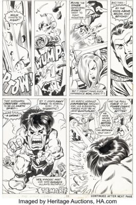 Sal Buscema and Frank Bolle The Defenders #11 Story Page 7 Original Art (Marvel, 1973).