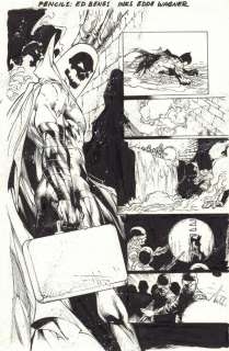 Edde Wagner - Batman #? P.? Blue Line Ink Art Only of Ed Benes