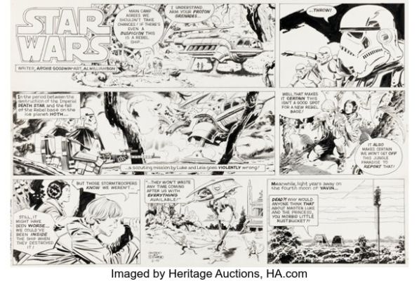Al Williamson Star Wars First Williamson Sunday Comic Strip Original Art dated 2-15-81 (LA Times Syndicate, 1981). | Heritage