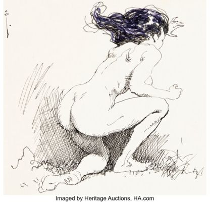 Frank Frazetta - Nude Female Sketch Original Art (undated). | Heritage