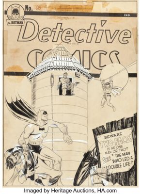 Jerry Robinson Detective Comics #68 Two-Face Second Appearance Cover Original Art (DC, 1942). | Heritage