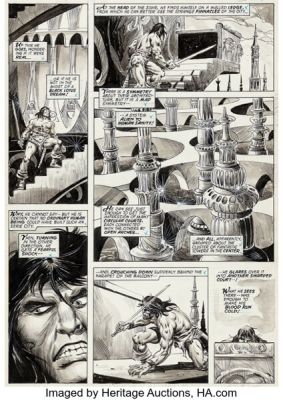 John Buscema and Sonny Trinidad The Savage Sword of Conan #22 Story Page 24 Original Art (Marvel, 1977).