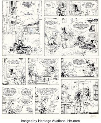Christian Debarre (Bar2) Joe Bar Team, Pitoyable Relique #1 Story Page 43 Original Art (Vents d’Ouest, 1990). | Heritage