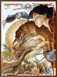 Frank Pé - Zoo, peinture sur bois Ã  l‘encre de Chine, Ã …