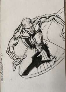 Rubinstein, Joe | The Silver Surfer - dessin original à l’encre par Joe Rubinstein - Page volante - Exemplaire unique - (2017) | Catawiki
