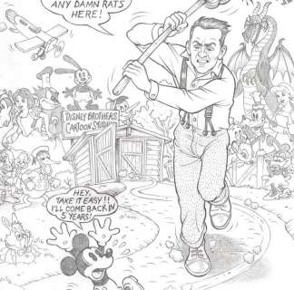 Roberto Ronchi | Disney100 - Mickey Mouse - "Back in the Future" (Too early for Mickey) (2023) | Catawiki