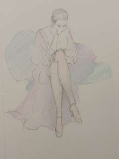 Leone Frollo | Leone Frollo - Illustrazione Originale "Pensierosa" - Exemplaire unique | Catawiki