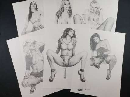 Misioteu | Misioteu - 7x Illustrazioni Originali "Bollenti" - Firmate - Page volante - Exemplaire unique - (2015/2016) | Catawiki