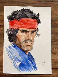 Tarumbana, Stacy - Dessin original couleur - Hommage à Jean Giraud - Blueberry - (2018)
