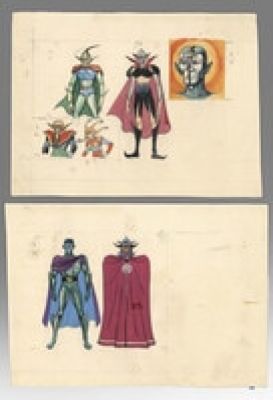 Shigeru Komatsuzaki Two Hand-Drawn Hanken Color Illustrations "Grendizer" | Mandarake (Big Web)