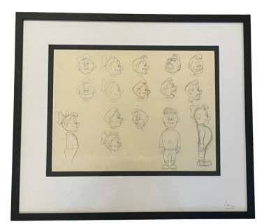 Carl Barks - 1 Dessin original encadré - pas de prix de réserve ! - Pip Squeeks - 1952 | Catawiki