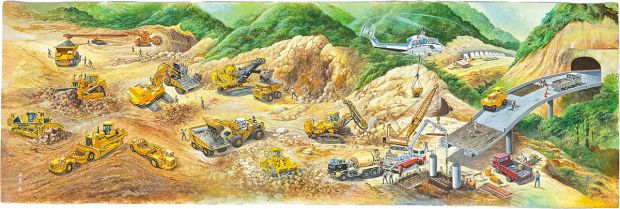 Masami Watanabe Hand-Drawn Color Illustration "Working Cars" | Mandarake (Big Web)