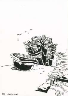 Rufus Dayglo - judge dredd - the cursed earth - osprey games - card art 20 - rufus dayglo