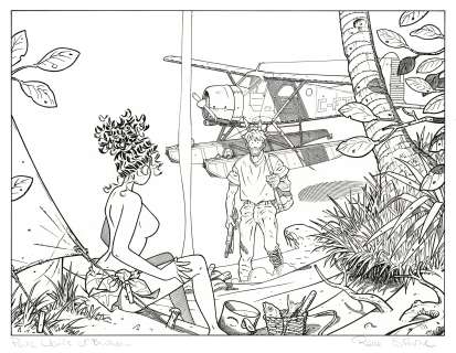 René Sterne | Adler, dessin original à l’encre de chine réalisé pour une sérigraphie parue en 1997 chez Equinoxe. | Septimus