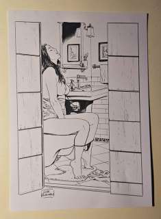 Luca Raimondo - 1 Original drawing - Bathroom - Bathroom - 2023 | Catawiki