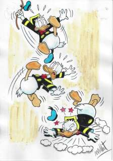 Millet - 1 Colour pencil drawing - Donald Duck - accion peligrosa - 2024 | Catawiki