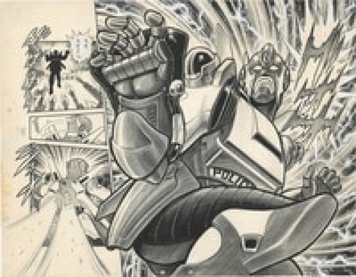Minoru Nonaka hand written manuscript art"Cyber Police Cyber Cop" | Mandarake (Big Web)