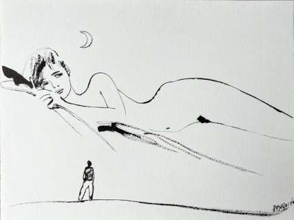 Baudoin, Edmond - 1 Original drawing - Nu céleste - 1996 | Catawiki