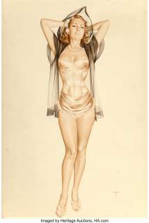 Alberto Vargas (Peruvian/American, 1896-1982) Merry Widow, 1951 Watercolor on board 28-1/2 x 19-1/2 inches (72.4 x 49...
