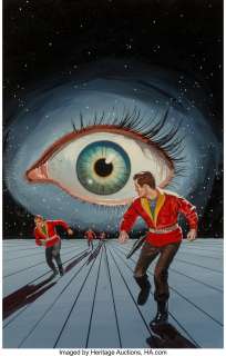 Ed Valigursky (American, 1926-2009) Eye in the Sky paperback cover, 1957 Oil on board 18 x 11-3/8 inches (45.7 x 28.... | Heritage