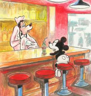 Tony Fernandez - Mickey Mouse Inspired By Edward Hopper’s Nighthawks (1942) - Original Painting - Acrylic Art | Catawiki