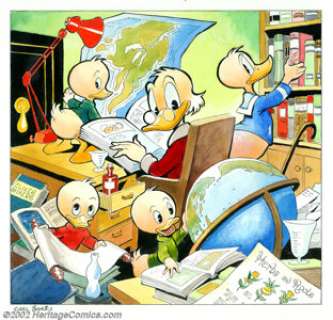 Carl Barks - Original Watercolor Painting, "Go Slowly, Hands of Time" (Celestial Arts, 1981). A - | Heritage