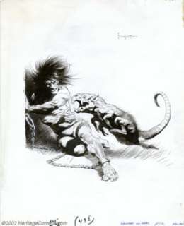 Frank Frazetta - Original Illustration for Edgar Rice Burroughs‘ Chessmen of Mars (Doubleday, 1973). An -