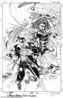 Pascual Ferry and Jaime Mendoza - Original Cover Art for Heroes for Hire #17 (Marvel, 1998). A dapper-looking -