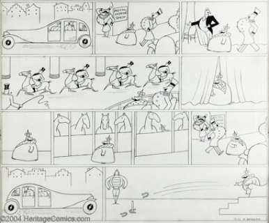 Otto Soglow - Original Comic Strip Art for The Little King Sunday dated 12-16-34 (King Features Syndicate, 1934). -