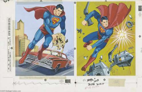 Western Publishing Artist - Superman Frame-Tray Puzzle Production Original Art (Whitman, undated). This super lot - | Heritage