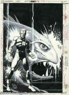 Tim Truman - Miracleman #6 Cover Original Art (Eclipse,1986). Tim Truman details Miracle Man doing a slow burn on -