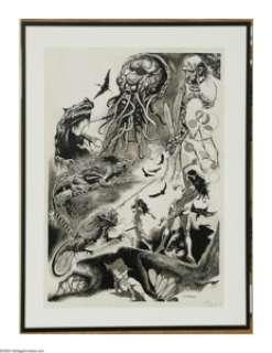 Rafael Auraleon - Creepy Magazine Splash Page Original Art (Warren, undated). This exceptional work of art by -