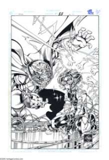 Ethan Van Sciver and Barbara Kaalberg - Impulse #55 Cover Original Art (DC, 1999). Impulse tackles embittered -