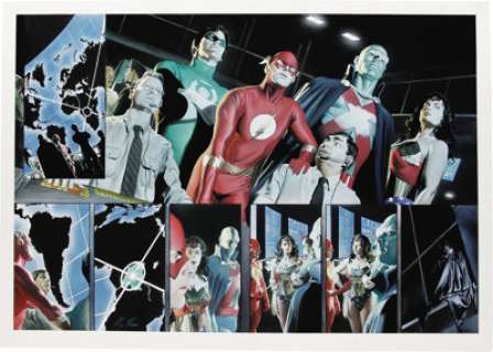 Alex Ross - JLA: Liberty and Justice 2-page Spread Original Art (DC, 2003). We‘ve offered some spectacular Alex Ross -