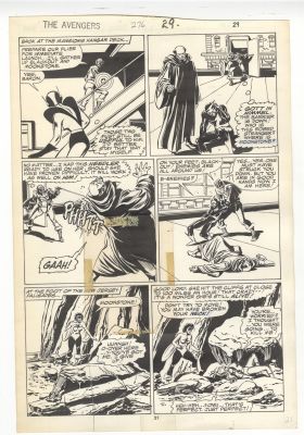John Buscema Capt. Marvel Zemo Wasp | Avengers #276 pg 21 Original Comic Art | Neat Stuff Vault