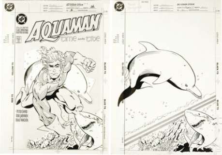 Kirk Jarvinen and Brad Vancata - Aquaman: Time and Tide #2 Cover Original Art (DC, 1994). Writer Peter David, -